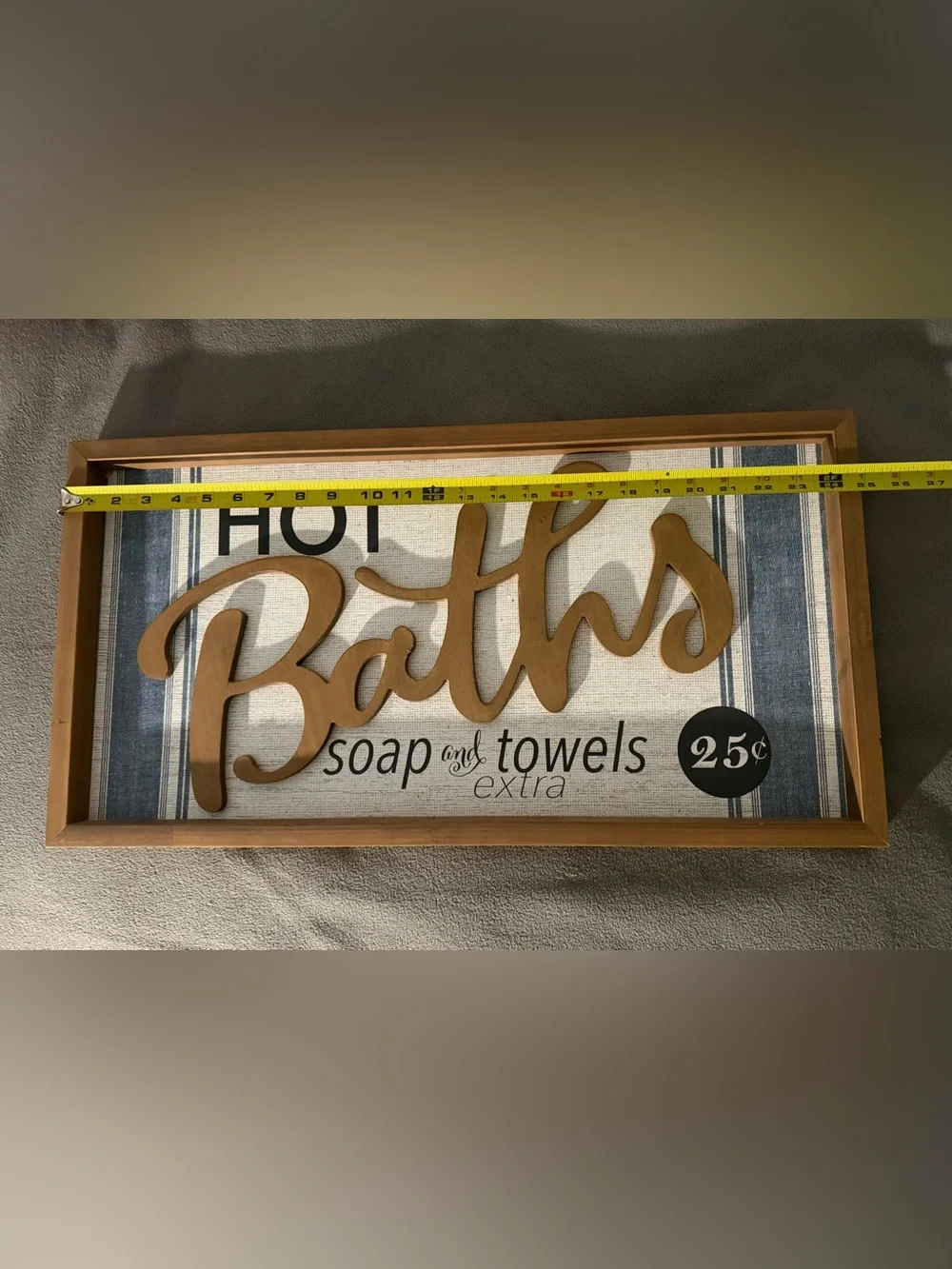 Kirklands 'Baths' Wall Sign - Brown and Blue
